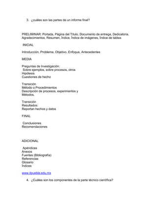 Presentacion de informes