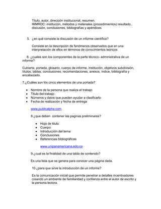 Presentacion de informes