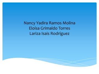 Nancy Yadira Ramos Molina
  Eloísa Grimaldo Torres
  Lariza Isais Rodríguez
 
