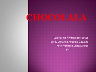 Luz Karina Álvarez Berruecos
Leidy Johanna Agudelo Cadavid
Kelly Vannesa López Ardila
11*4

 