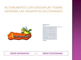 CREAR ADIVINANZAS CREAR CRUCIGRAMAS
 