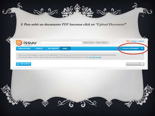 5. Para subir un documento PDF hacemos click en “Upload Document”
 