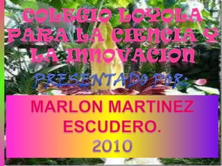 COLEGIO LOYOLA PARA LA CIENCIA Y LA INNOVACION PRESENTADO POR: MARLON MARTINEZ ESCUDERO. 2010 