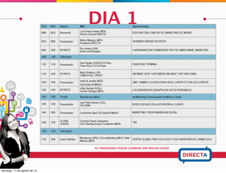 CASOS DE EXITO
EL PROGRAMA PUEDE CAMBIAR SIN PREVIO AVISO
 