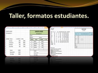 Taller, formatos estudiantes.
 
