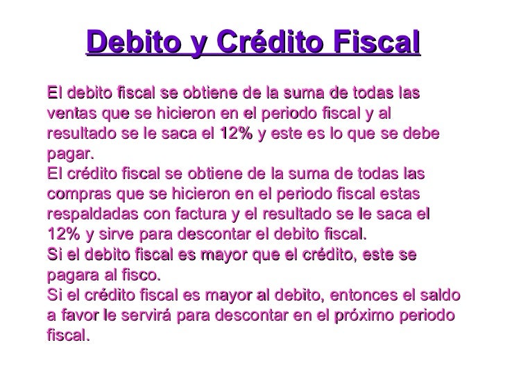 Credito Fiscal Y Debito Fiscal Argentina - prestamos empresas mexico
