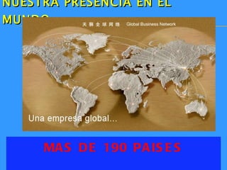 NUESTRA PRESENCIA EN EL MUNDO MAS DE 190 PAISES 
