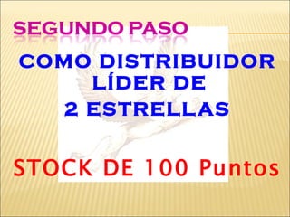 COMO DISTRIBUIDOR LÍDER DE  2 ESTRELLAS STOCK DE 100 Puntos 