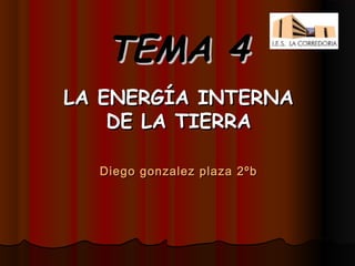 TEMA 4
LA ENERGÍA INTERNA
    DE LA TIERRA

  Diego gonzalez plaza 2ºb
 