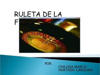 RULETA DE LA FORTUNA POR: CHILUISA MARCO HURTADO CAROLINA 