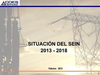 SITUACIÓN DEL SEIN
    2013 - 2018


       Febrero 2013
                      1
 