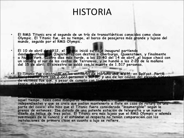 Presentacion del titanic