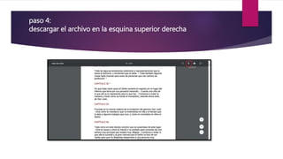 paso 4:
descargar el archivo en la esquina superior derecha
 