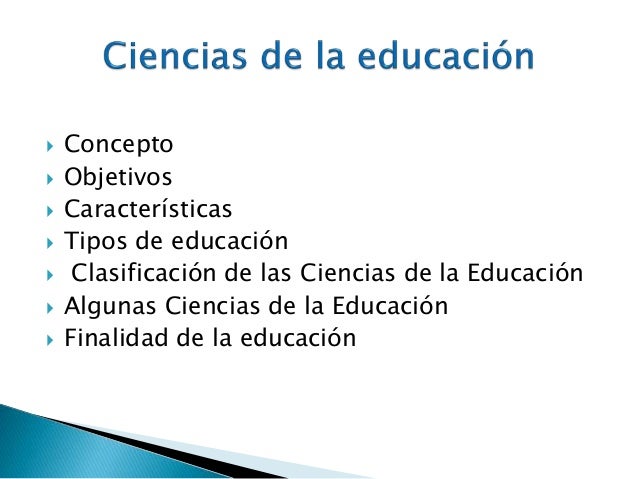 Ciencias de la educación