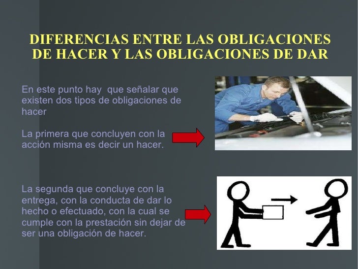 Presentacion de obligaciones de hacer y no hacer