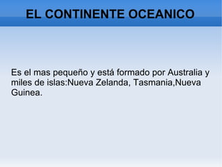 EL CONTINENTE OCEANICO ,[object Object]