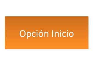 Opción Inicio
 