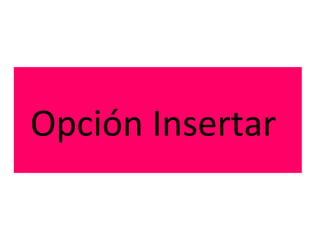 Opción Insertar
 
