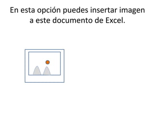 En esta opción puedes insertar imagen
     a este documento de Excel.
 