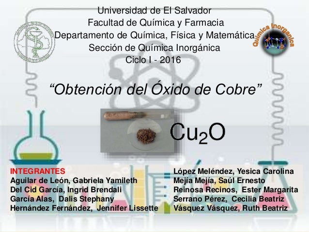 obtencion de oxido de cobre