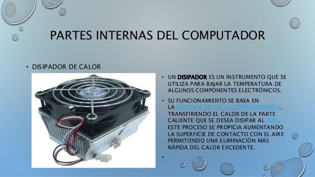 Presentacion de partes internas del computador