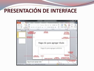 PRESENTACIÓN DE INTERFACE
 