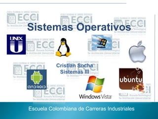Sistemas Operativos Cristian Socha Sistemas III Escuela Colombiana de Carreras Industriales 