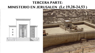 TERCERA PARTE:
MINISTERIO EN JERUSALEN (Lc 19,28-24,53 )
VIII. PURIFICACIÓN DEL TEMPLO Y CONTROVERSIAS (Mc 11,1-12,44)
Jerusalén y el Templo
 