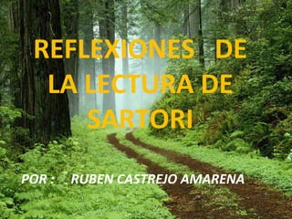REFLEXIONES  DE LA LECTURA DE SARTORI POR :  RUBEN CASTREJO AMARENA 