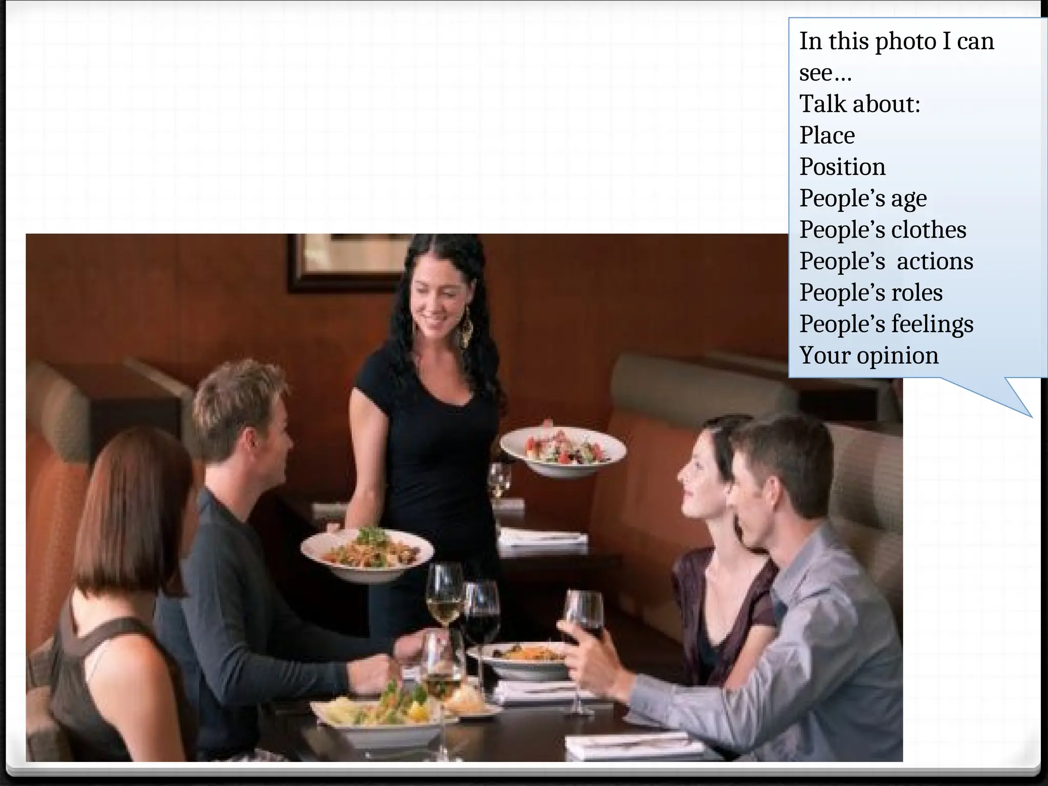 Describir una foto en inglés para una conversación | PPT