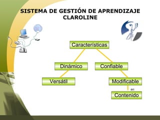 SISTEMA DE GESTIÓN DE APRENDIZAJE CLAROLINE Características Contenido Modificable Versátil Confiable Dinámico en 
