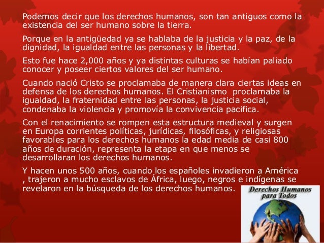 Orígenes y desarrollo de los Derechos Humanos y vigencia practica en