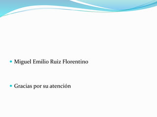  Miguel Emilio Ruiz Florentino
 Gracias por su atención
 