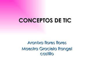 CONCEPTOS DE TIC Arantxa flores flores Maestra Graciela Rangel castillo 
