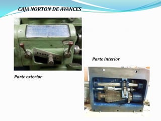 CAJA NORTON DE AVANCES
Parte exterior
Parte interior
 