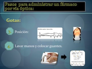Posición: 
Lavar manos y colocar guantes. 
 