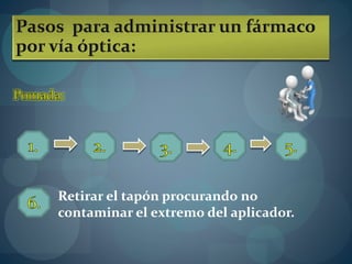 Retirar el tapón procurando no 
contaminar el extremo del aplicador. 
 