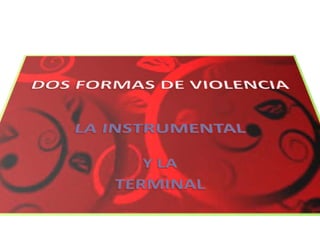 La instrumental:Es en la que persigue un objetivo diferente al uso mismo de la violencia, se utiliza como medio para conseguir algo diferente al hecho mismo, como por ejemplo reprimir a un trabajador para que la huelga     termine.