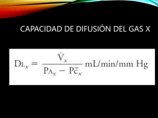 CAPACIDAD DE DIFUSIÓN DEL GAS X
 