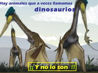 Hay animales que a veces llamamos dinosaurios ¡¡   Y no lo son   !! 