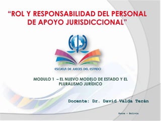 Docente: Dr. David Valda Terán
Sucre – Bolivia
 