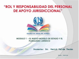 Docente: Dr. David Valda Terán
Sucre – Bolivia
 