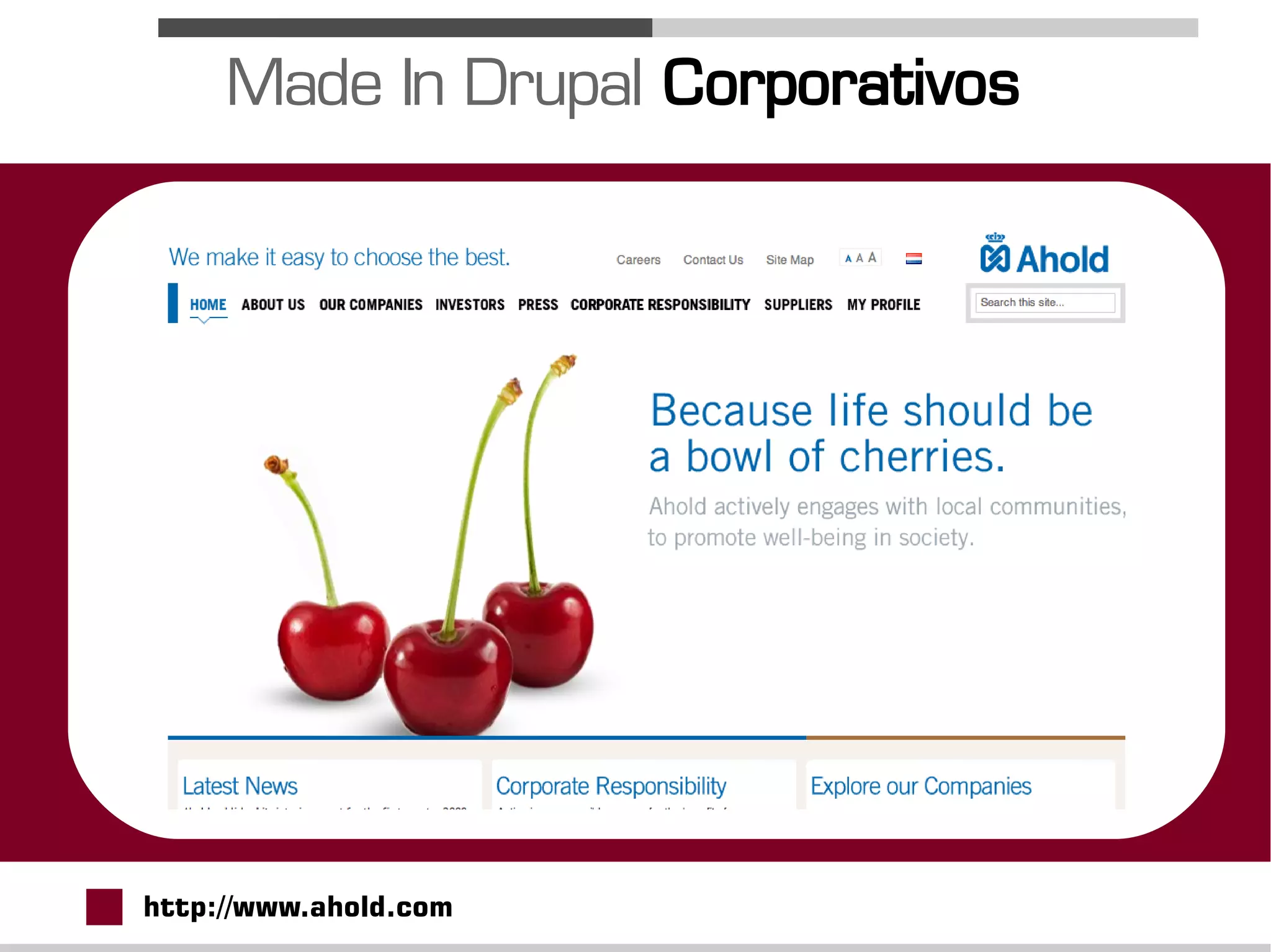 Made In Drupal Corporativos




http://www.ahold.com
 