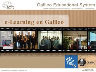 e-Learning en Galileo Demostración de Proyectos 