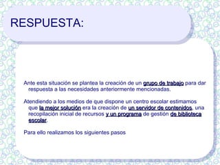 La imposibilidad de  incorporar ciertos contenidos  en los servidores de contenidos de los centros T.I.C. 