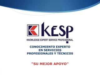 CONOCIMIENTO EXPERTO
      EN SERVICIOS
PROFESIONALES Y TÉCNICOS


  “SU MEJOR APOYO”
 