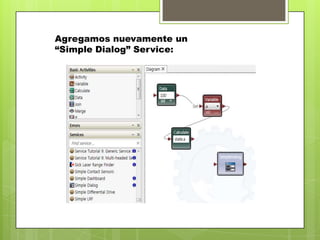 Agregamos nuevamente un
“Simple Dialog” Service: