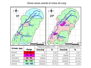 Zonas secas usando el índice de Lang
 
