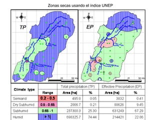 Zonas secas usando el índice UNEP
 