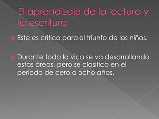 Presentacion el aprendizaje de la lectura y la escritura | PPTX